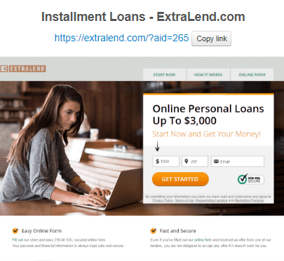 LeadsGate Installment Loans Offer Screenshot