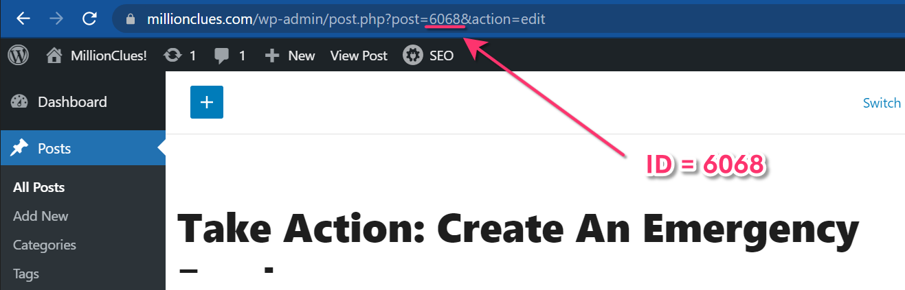 Wordpress Post Id From Address Bar