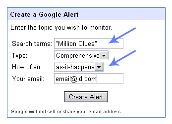 Creating a Google Alert