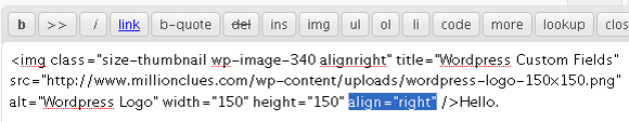 Insert Align Attribute Manually