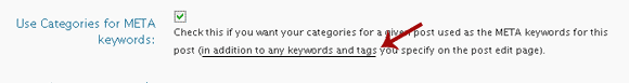Tags are automatically included as Keywords