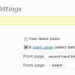 Reading Settings – Static Pages