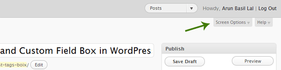 Screen Options in WordPress