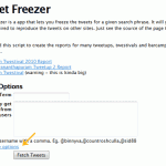 Tweet Freezer Screen Shot (click for full view)